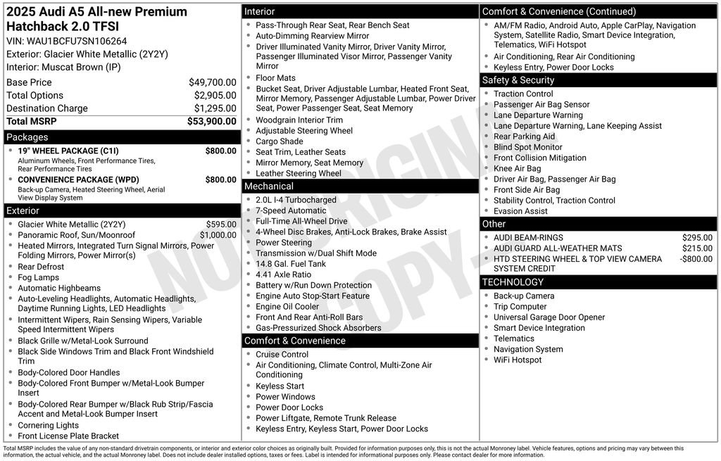 Used 2025 Audi A5 2.0T Premium w/ Convenience Package image 66