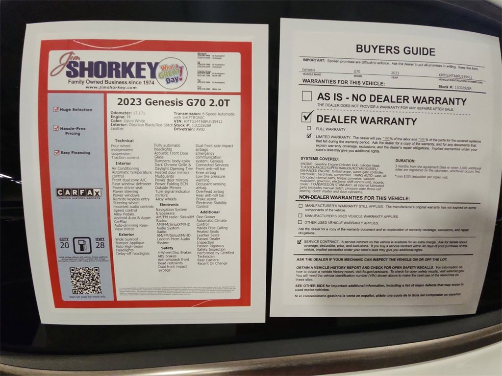 Used 2023 Genesis G70 2.0T w/ Sport Prestige Package image 37