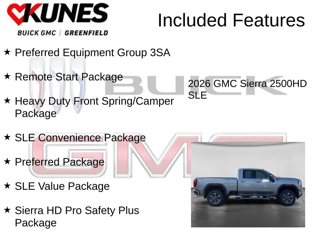 New 2026 GMC Sierra 2500 SLE w/ SLE Value Package; AWD/4WD image 3