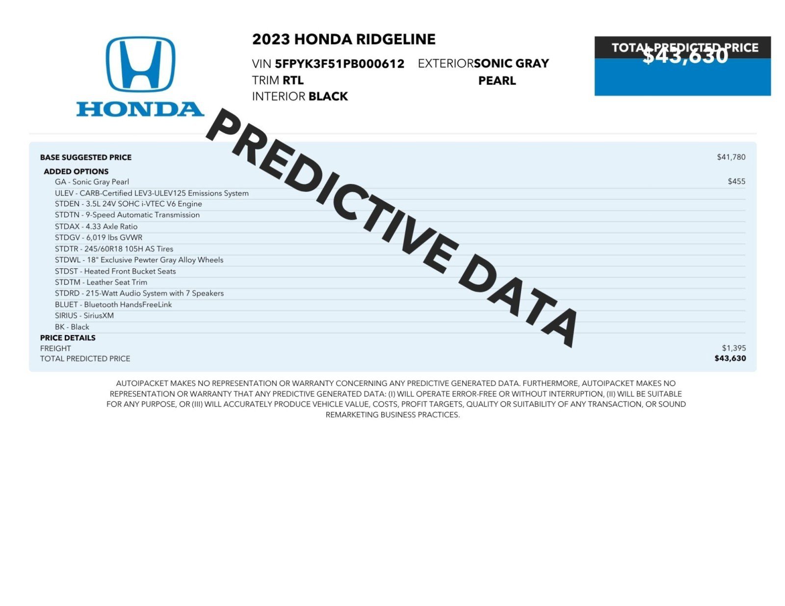 Used 2023 Honda Ridgeline RTL image 2