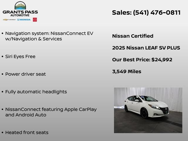 Certified 2025 Nissan Leaf SV Plus FWD image 6
