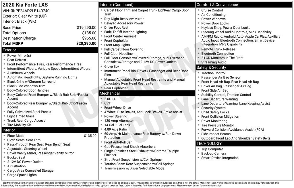 Used 2020 Kia Forte LXS image 2