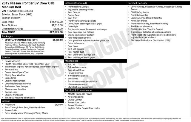 Used 2012 Nissan Frontier SV w/ Sport Appearance Pkg image 4