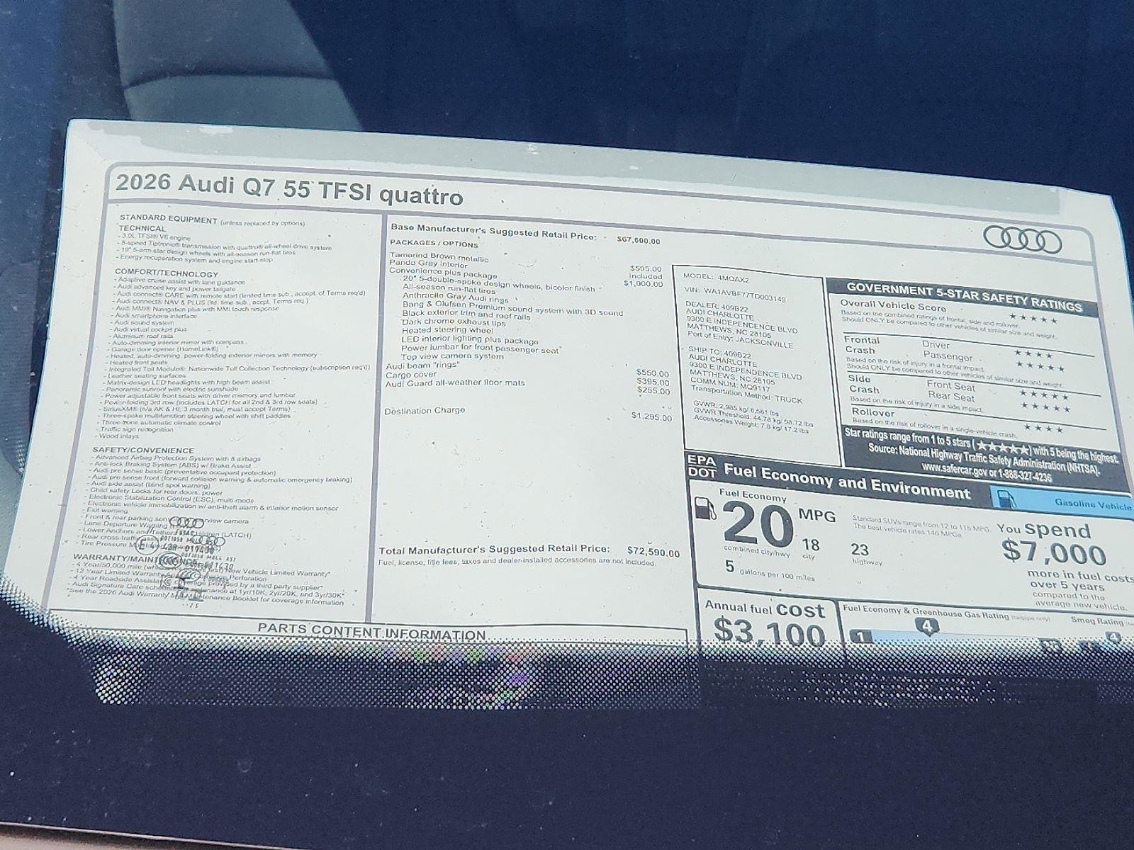 New 2026 Audi Q7 3.0T Premium image 21