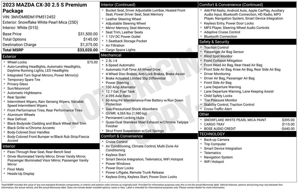 Used 2023 MAZDA CX-30 AWD 2.5 S w/ Premium Package image 7