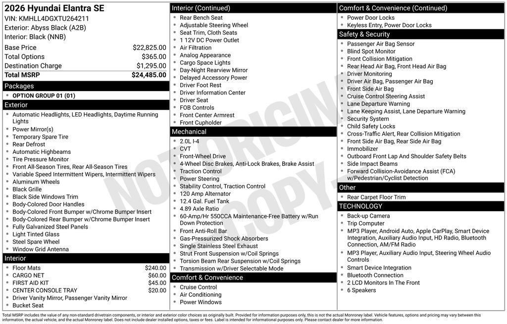 New 2026 Hyundai Elantra SE FWD image 16