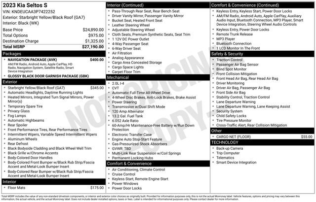 Used 2023 Kia Seltos S w/ Navigation Package image 35