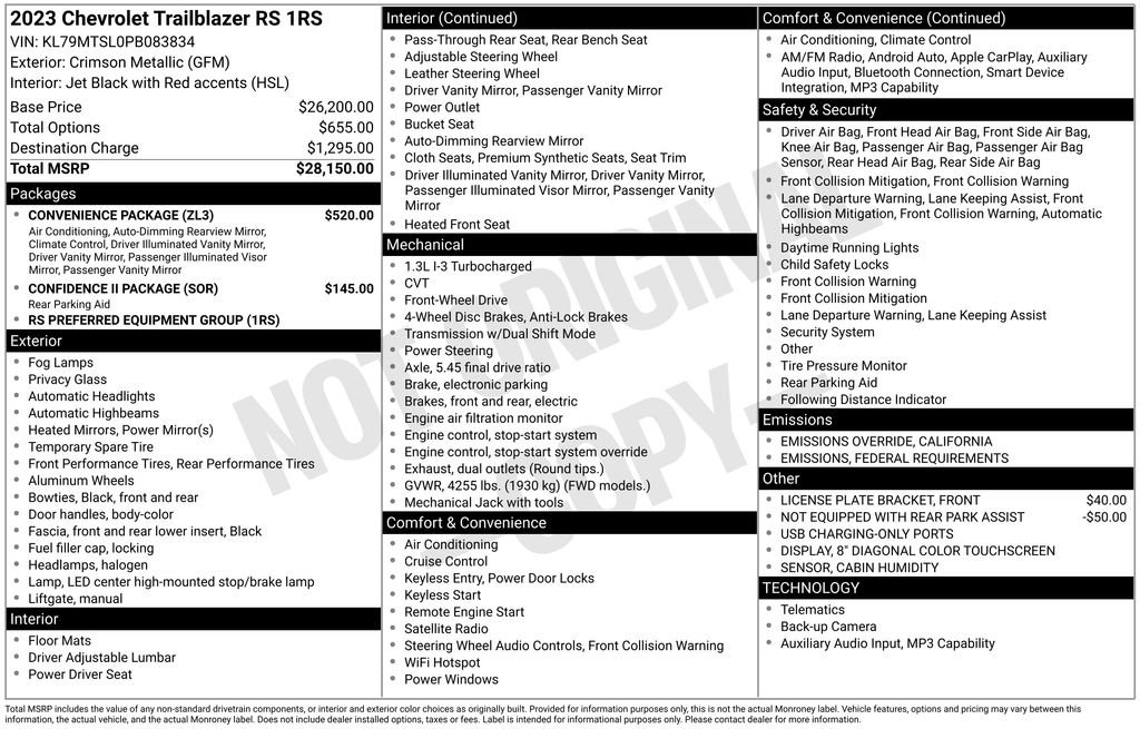 Certified 2023 Chevrolet TrailBlazer RS w/ Convenience Package image 34