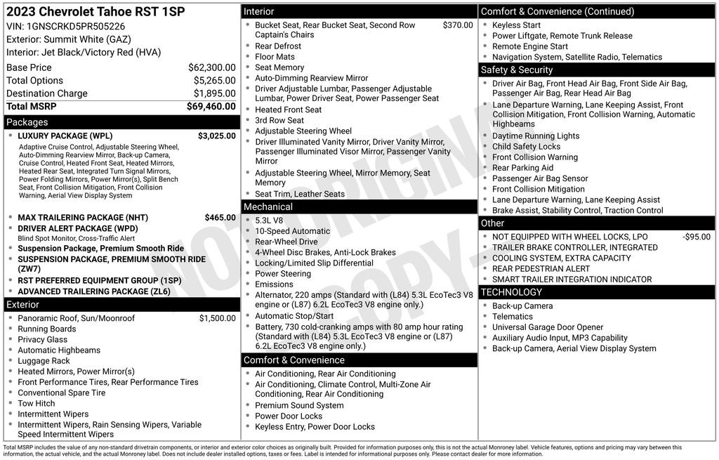 Used 2023 Chevrolet Tahoe RST w/ Luxury Package RWD image 5