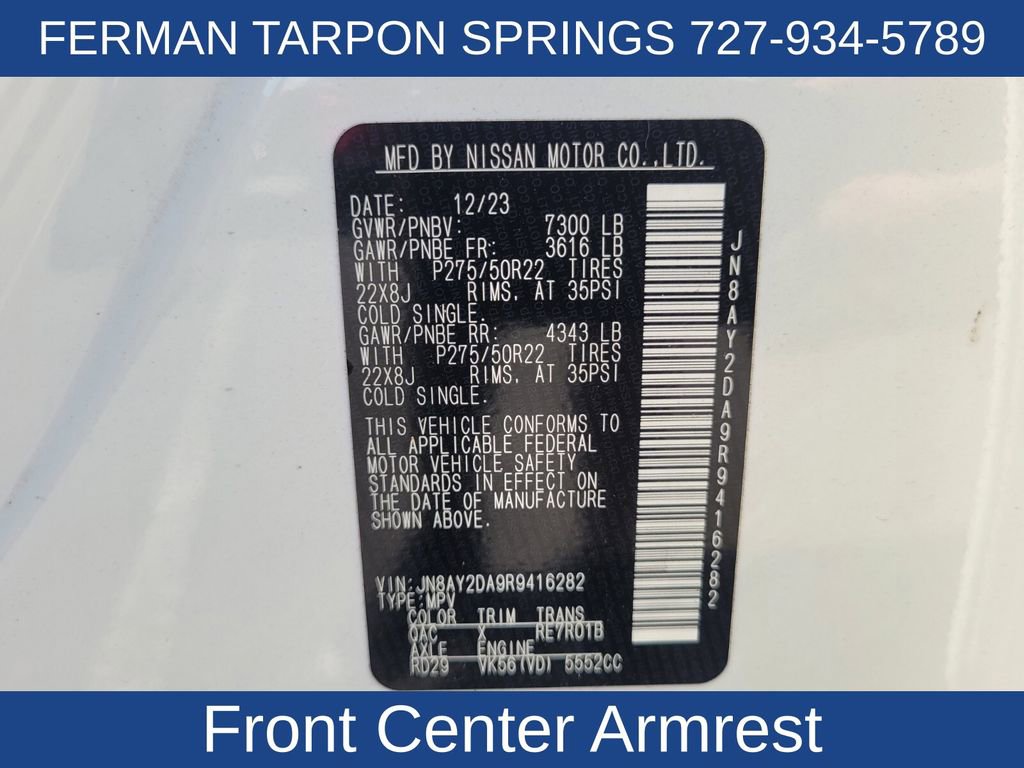 Used 2024 Nissan Armada Platinum w/ Captain's Chairs Package image 24