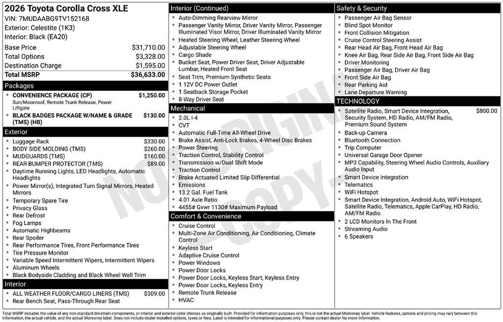 Certified 2026 Toyota Corolla Cross XLE w/ Convenience Package AWD/4WD image 21