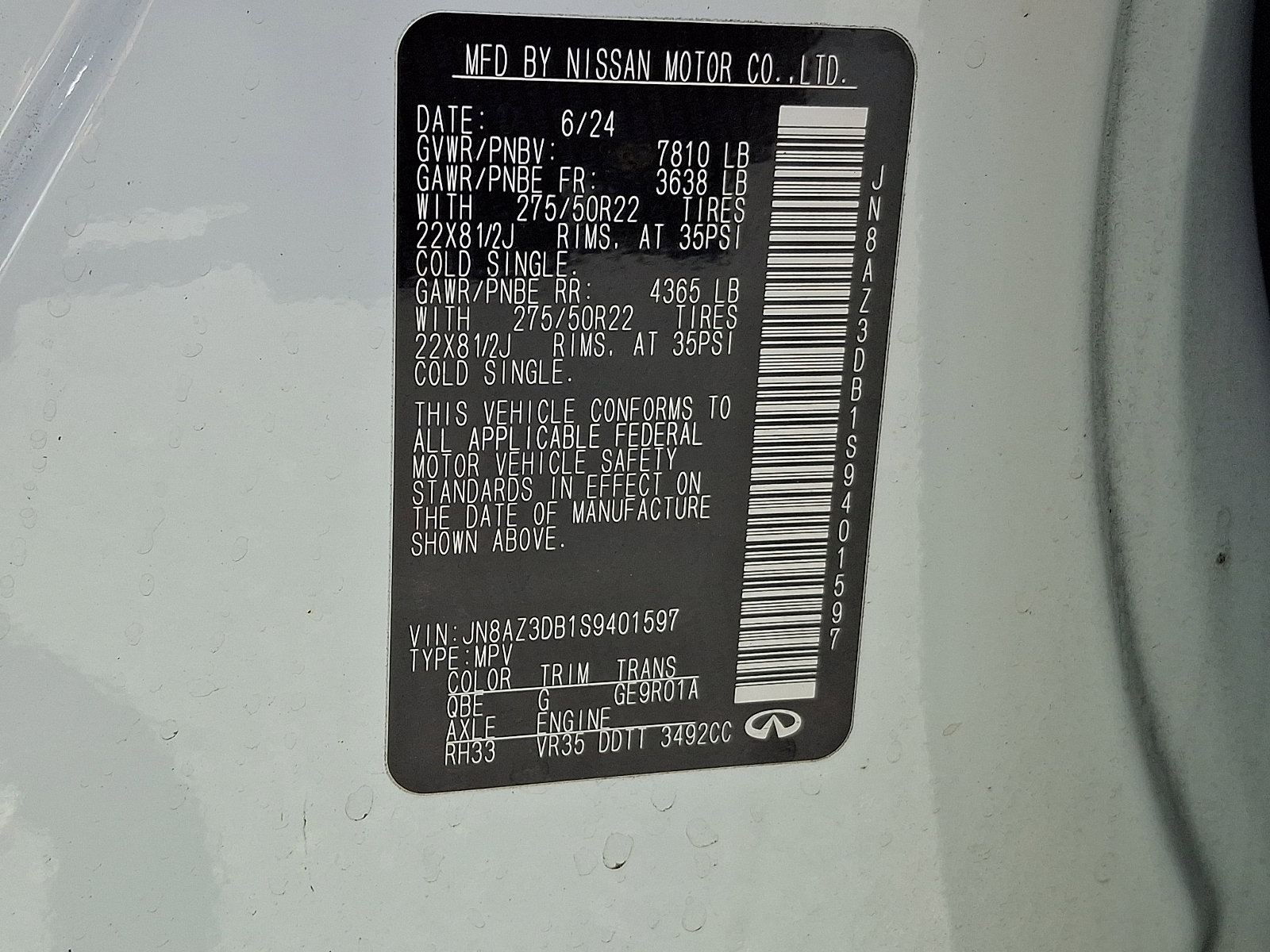 Certified 2025 INFINITI QX80 Sensory AWD/4WD image 30