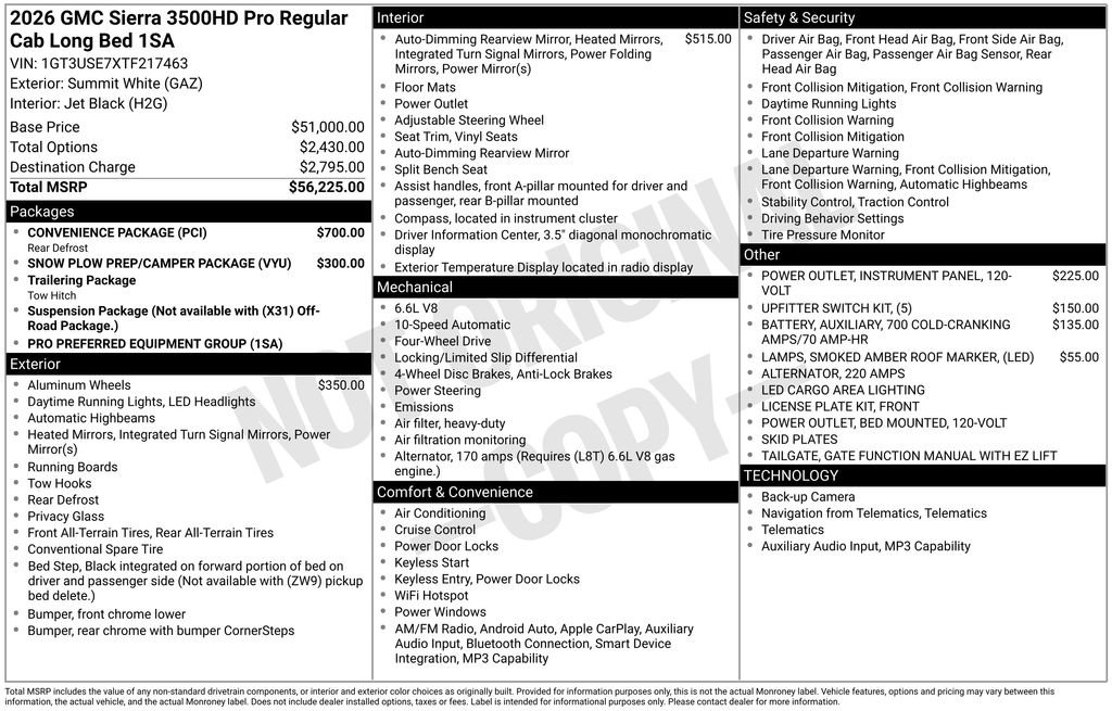 Used 2026 GMC Sierra 3500 Pro w/ Convenience Package AWD/4WD image 9