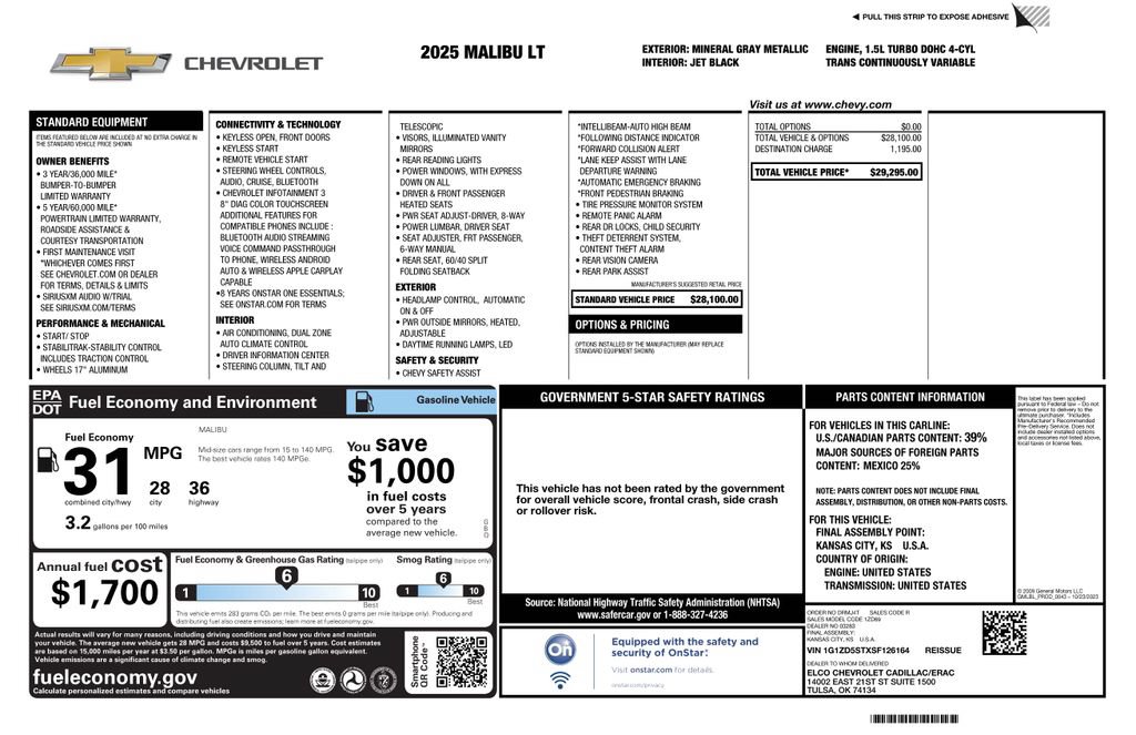 Certified 2025 Chevrolet Malibu LT FWD image 4