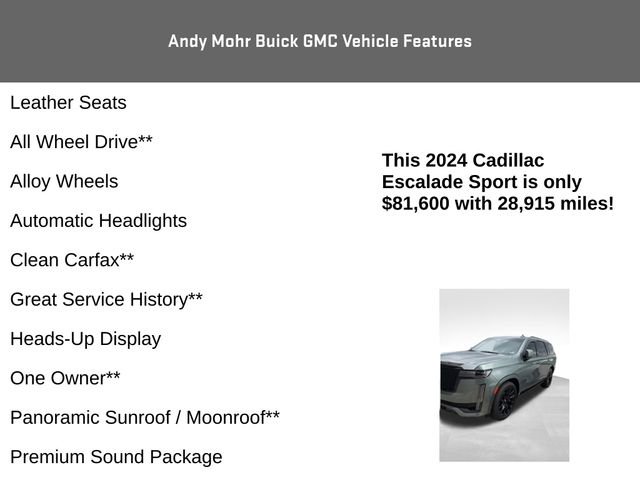 Used 2024 Cadillac Escalade Sport w/ LPO, ONYX Package AWD/4WD image 8