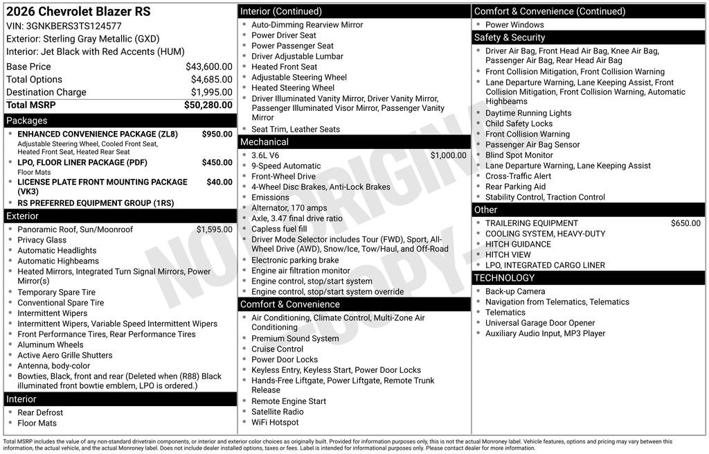 Used 2026 Chevrolet Blazer RS w/ Enhanced Convenience Package image 26