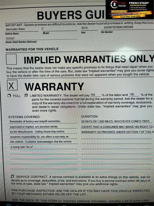 Used 2019 Mercedes-Benz C 300 4MATIC Sedan w/ Premium Package image 2