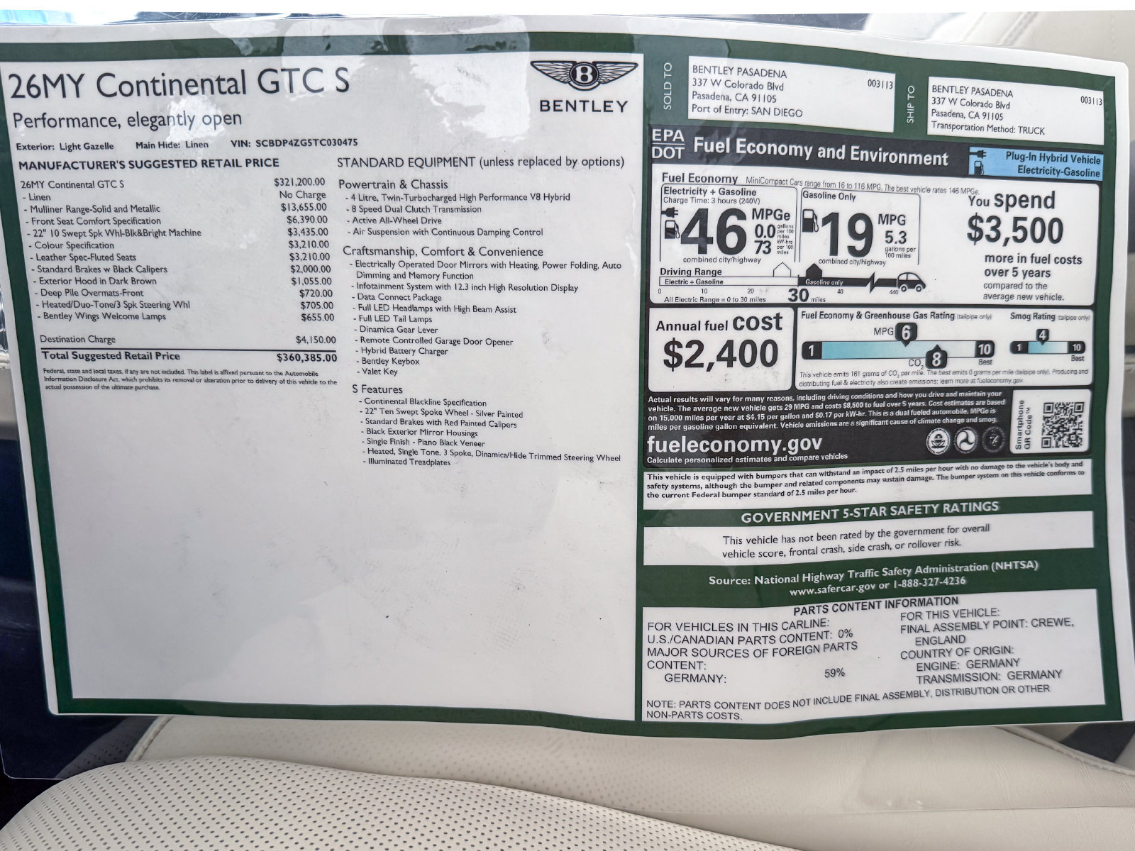 New 2026 Bentley Continental GT S AWD/4WD image 36