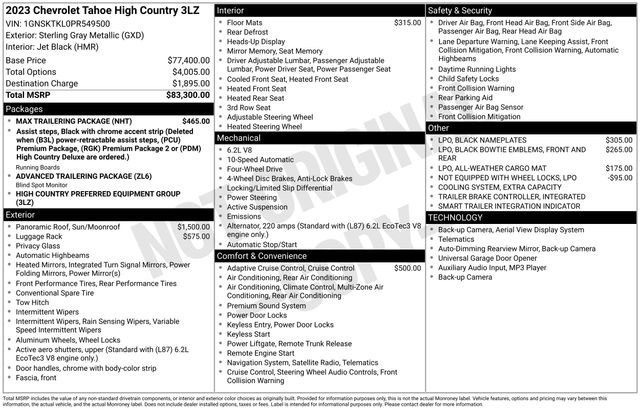 Used 2023 Chevrolet Tahoe High Country w/ Max Trailering Package image 35