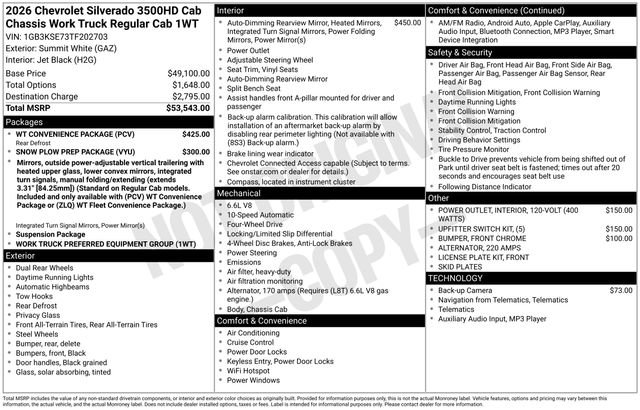 New 2026 Chevrolet Silverado 3500 W/T w/ WT Convenience Package image 5