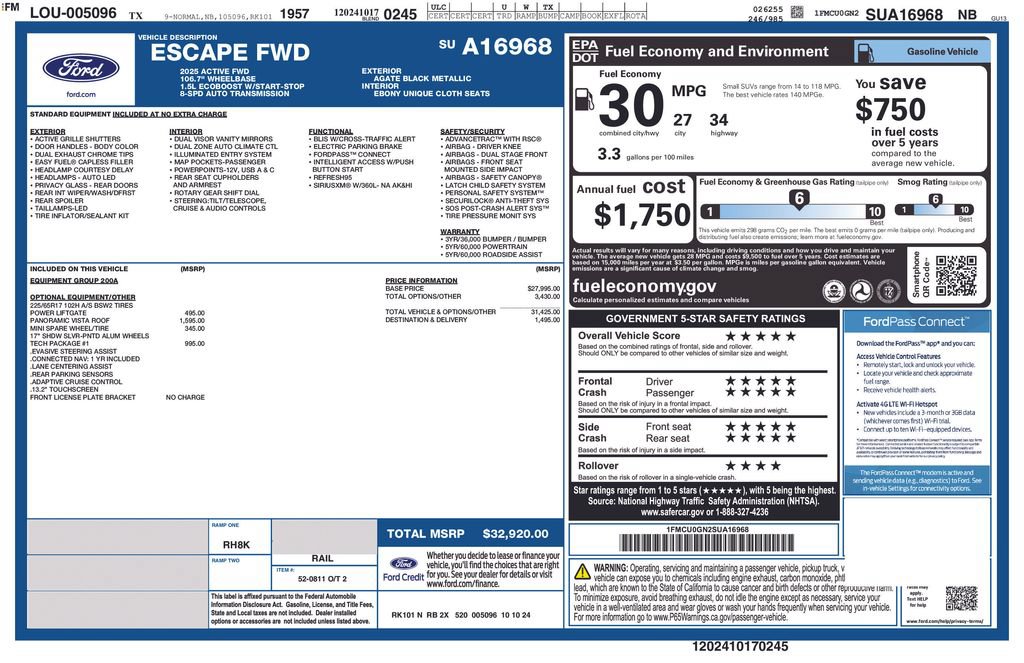 Used 2025 Ford Escape Active w/ Tech Pack #1 FWD image 33
