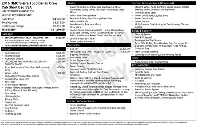 Used 2016 GMC Sierra 1500 Denali w/ Enhanced Driver Alert Package AWD/4WD image 6