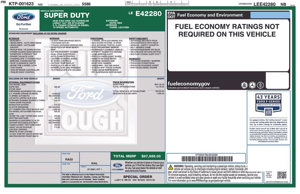 Certified 2020 Ford F350 Lariat w/ Lariat Value Package image 5