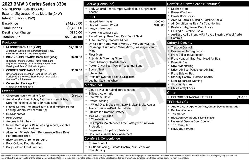 Used 2023 BMW 330e w/ M Sport Package RWD image 17