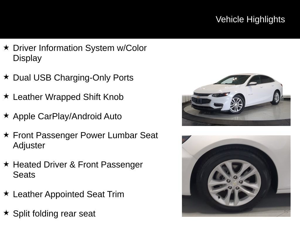 Used 2017 Chevrolet Malibu LT w/ Leather Package FWD image 32