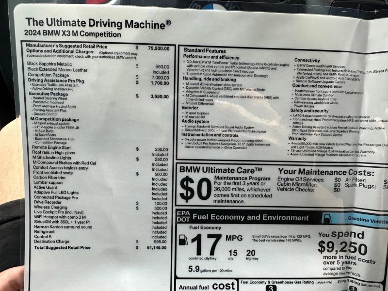 Used 2024 BMW X3 M w/ Competition Package image 41