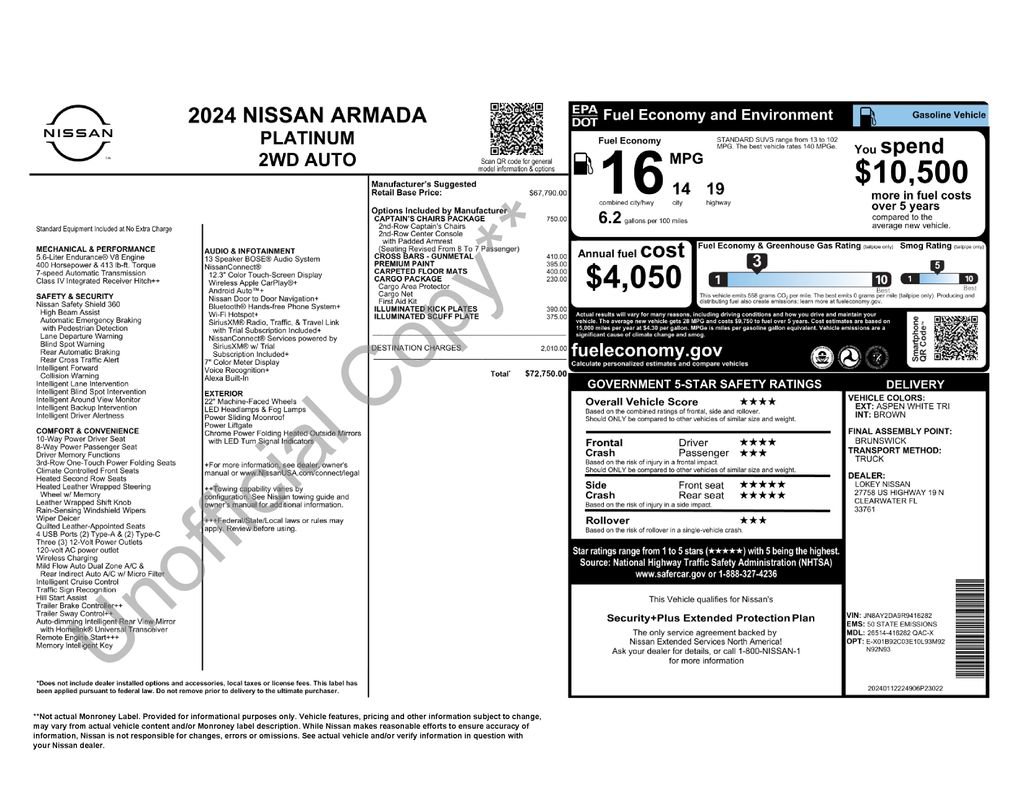 Used 2024 Nissan Armada Platinum w/ Captain's Chairs Package image 5