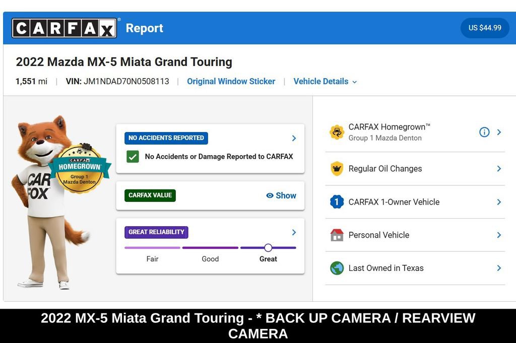 Used 2022 MAZDA MX-5 Miata Grand Touring w/ Weather Package RWD image 9