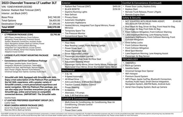 Used 2023 Chevrolet Traverse LT w/ LT Premium Package AWD/4WD image 30
