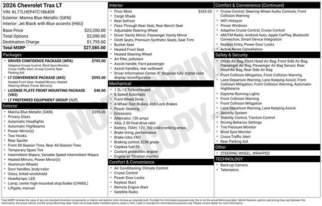 New 2026 Chevrolet Trax LT w/ Driver Confidence Package FWD image 28