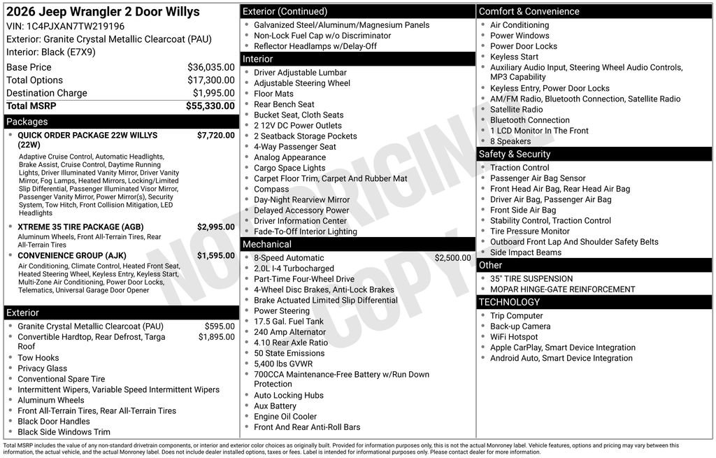 New 2026 Jeep Wrangler Sport AWD/4WD image 28