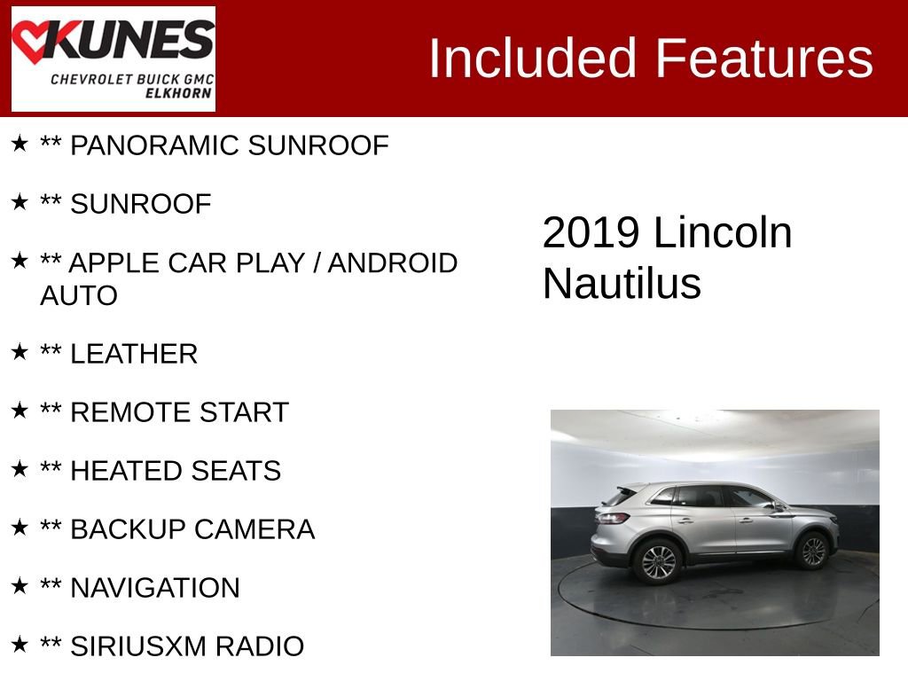 Used 2019 Lincoln Nautilus Select image 2