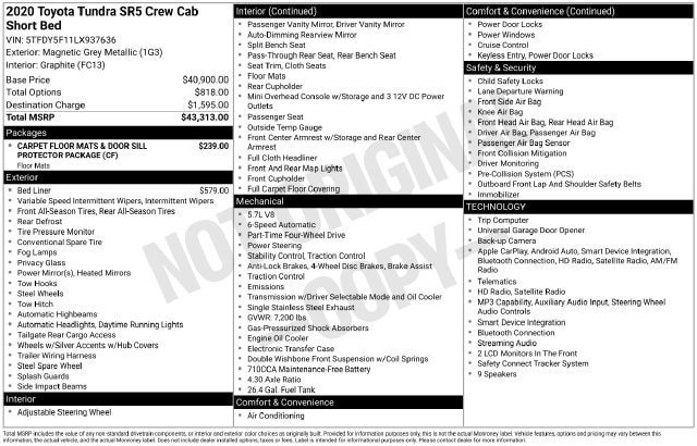 Certified 2020 Toyota Tundra SR5 AWD/4WD image 32