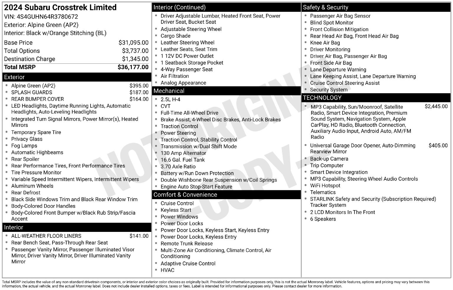 Certified 2024 Subaru Crosstrek 2.5i Limited AWD/4WD image 35