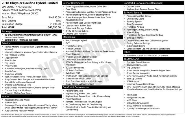 Used 2018 Chrysler Pacifica Limited FWD image 10