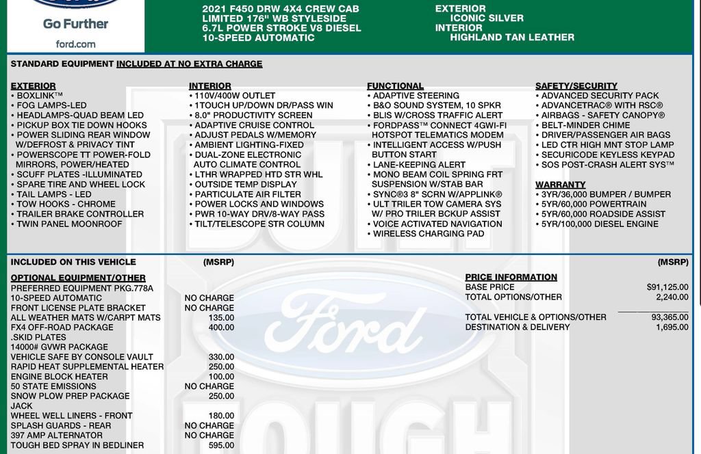 Used 2021 Ford F450 Limited w/ FX4 Off-Road Package AWD/4WD image 3