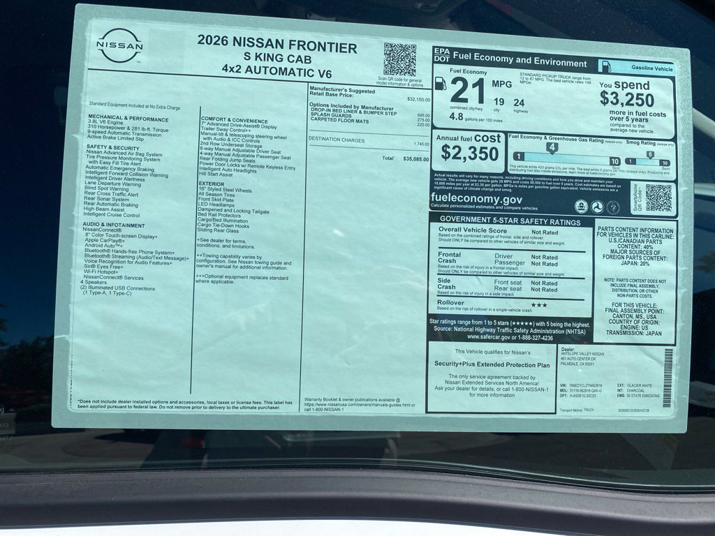 New 2026 Nissan Frontier S RWD image 32