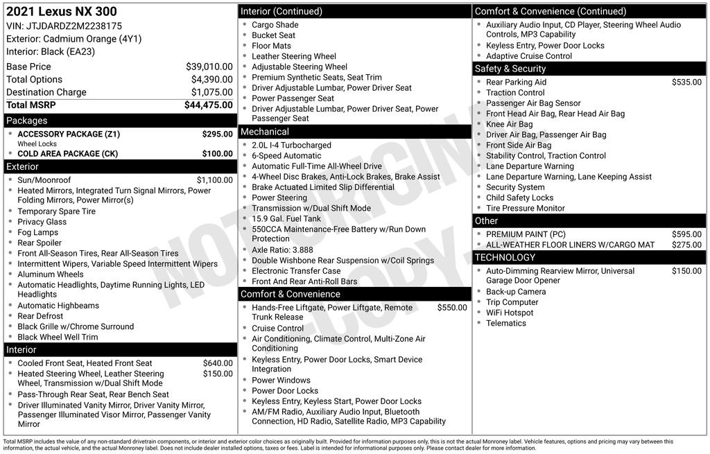 Used 2021 Lexus NX 300 AWD w/ Accessory Package image 39