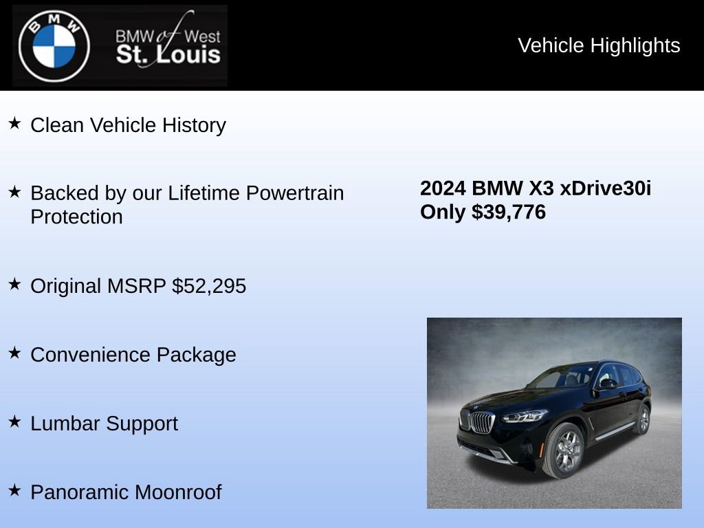 Used 2024 BMW X3 xDrive30i w/ Convenience Package image 8