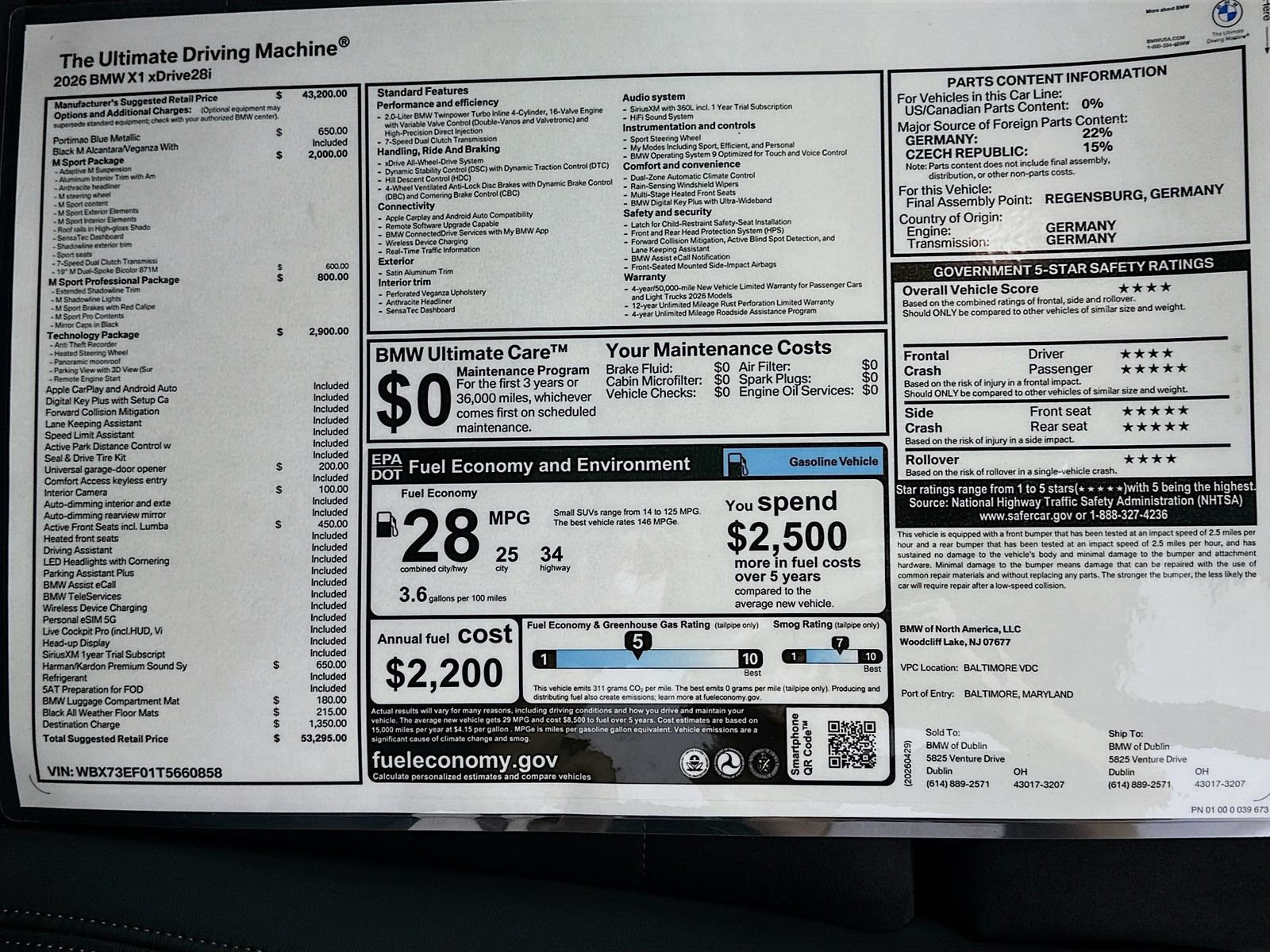 New 2026 BMW X1 xDrive28i w/ Technology Package AWD/4WD image 48