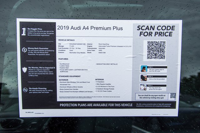 Used 2019 Audi A4 2.0T Premium Plus w/ Premium Plus Package AWD/4WD image 29