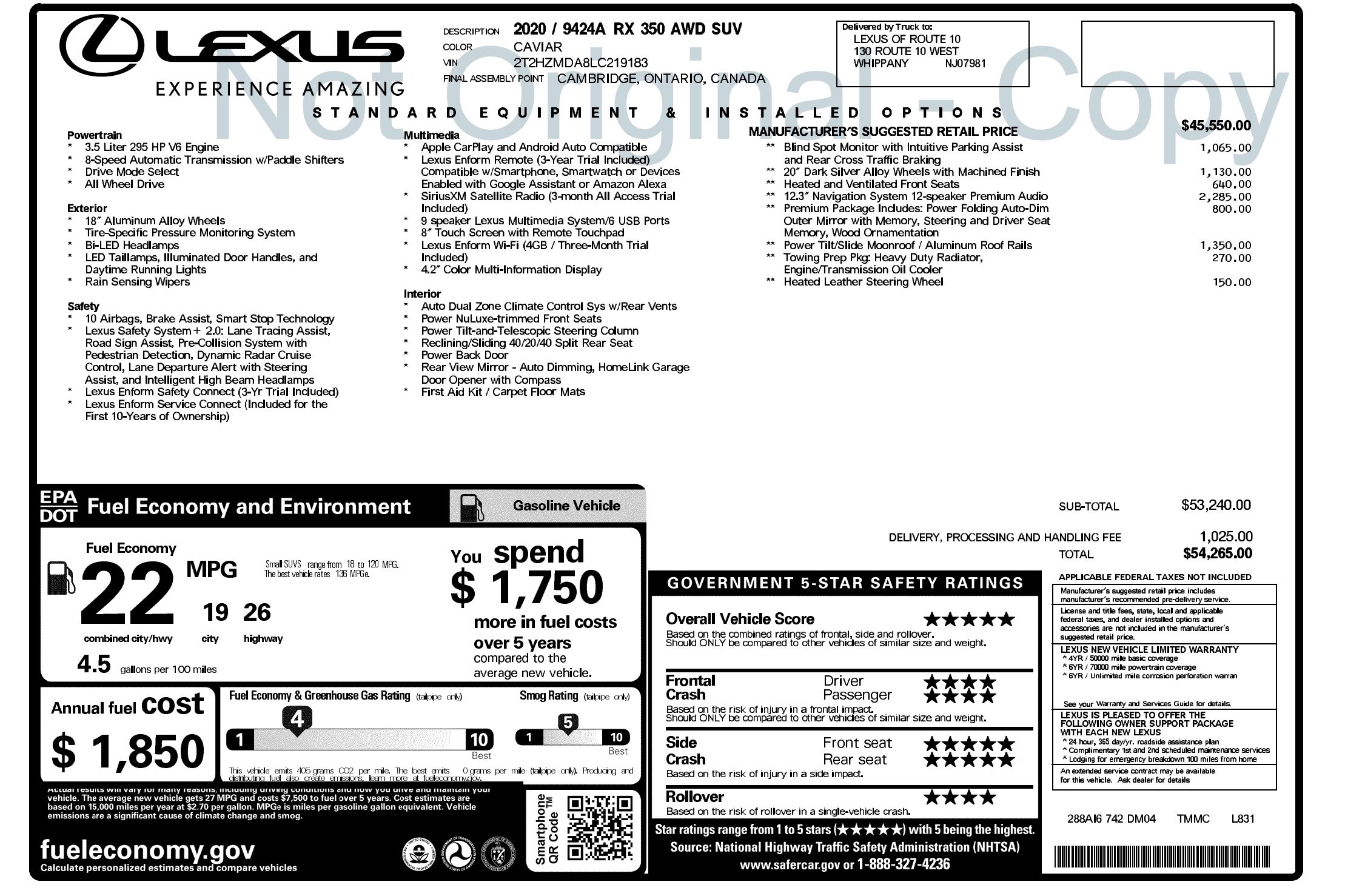 Used 2020 Lexus RX 350 AWD w/ Premium Package image 2