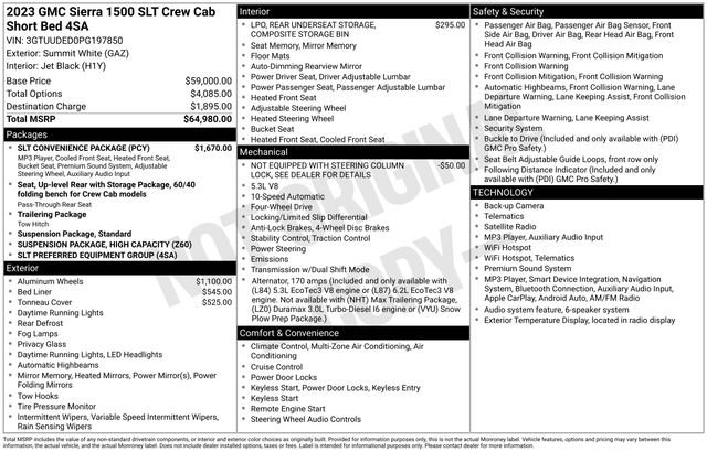 Used 2023 GMC Sierra 1500 SLT w/ SLT Convenience Package AWD/4WD image 69