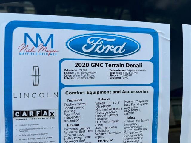 Used 2020 GMC Terrain Denali w/ Denali Premium Package AWD/4WD image 34