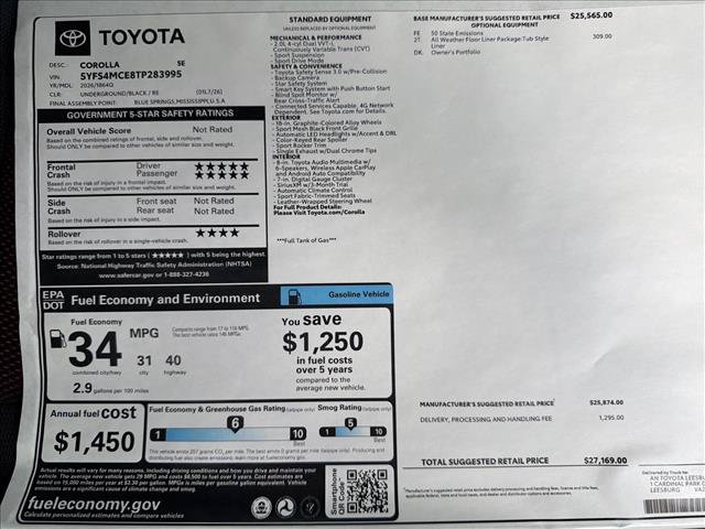 New 2026 Toyota Corolla SE FWD image 24
