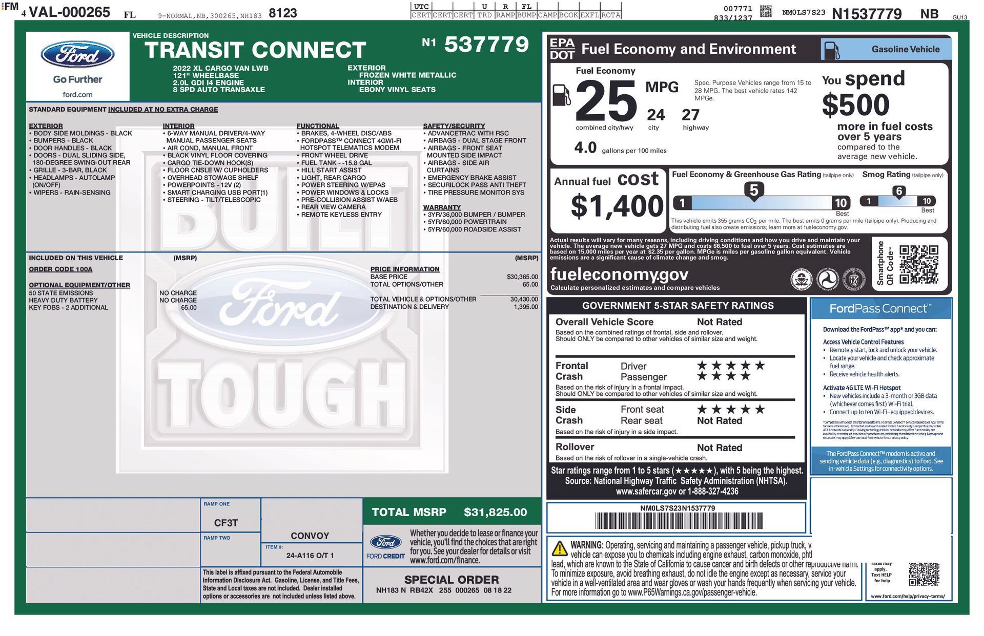 Used 2022 Ford Transit Connect XL FWD image 61